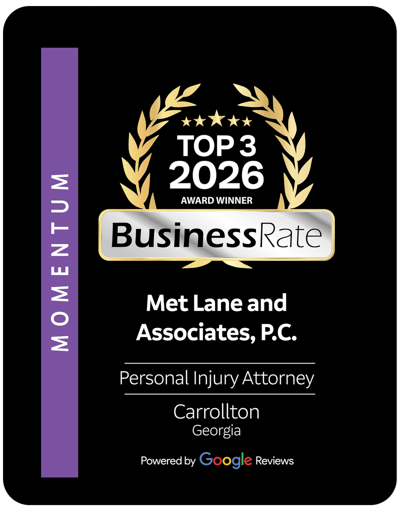 BusinessRate Top 3 Award Winner 2026 — Personal Injury Attorney, Carrollton, Georgia