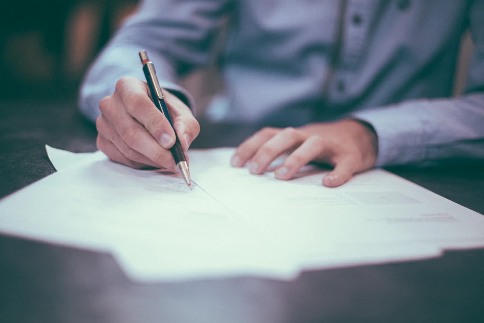 Signed legal document representing contract law and estate planning
